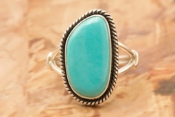 Kingman Turquoise Native American Sterling Silver Ring